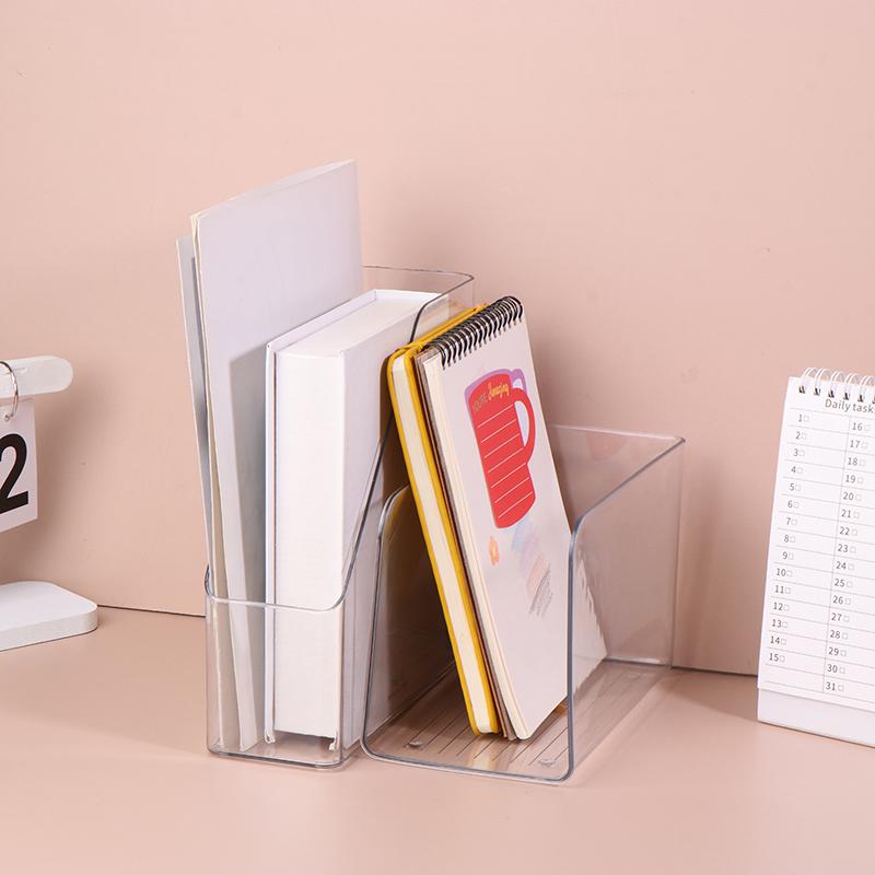 Transparent Acrylic Bookends Stand Bookshelf Desktop Decorative Storage Rack Bookend Book Holder School Stationery
