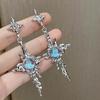 1 Pair Drop Earrings Irregular Liquid Metal Long Tassel Hip Hop Bright Luster Decorative