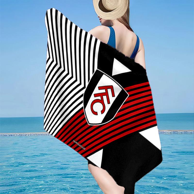1 Stück Fulham Wappen Design Strandtuch - Weich, Saugfähige Mikrofaser, Leicht, Ideal für den Strand, Partys, Reisen, Camping Fan Geschenke