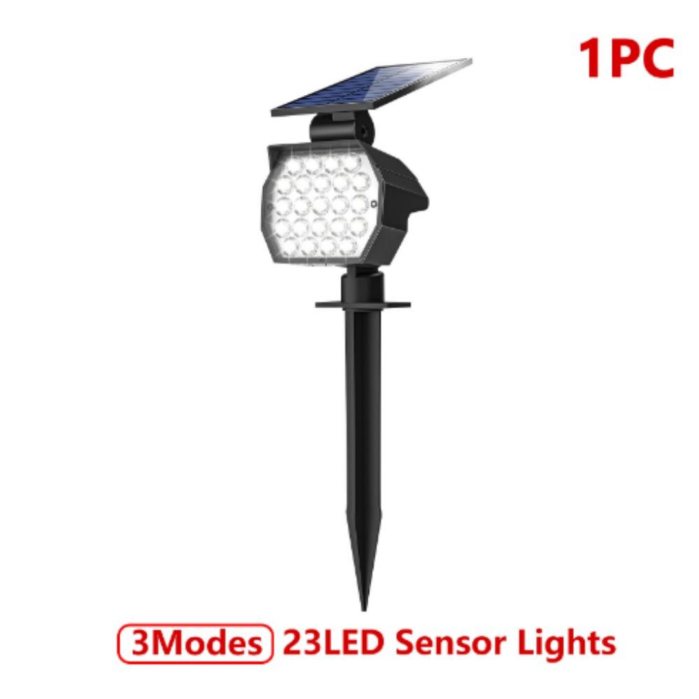 6PCS 23 LED Solar Lights Outdoor IP65 Waterproof Garden Lamp 3 Lighting Modes 2-in-1 for Yard Lawn Walkway Garage Landscape Spotlight