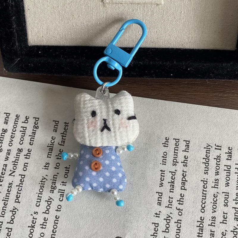 Cute Frog Pig Cat Pendant Keychain For Women Simple Design Phone Rope Chain Lovely Animal Bag Car Keyring Young Girls