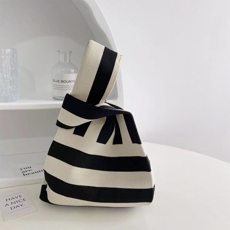 Square Rhombus Rhombus Stripe Geometric Knitted Gift Bag Handbag Handbag Handbag Tote Bag