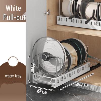 TLXT Pull-out Kitchen Organizer for Pots, Lids & Chopping Boards
