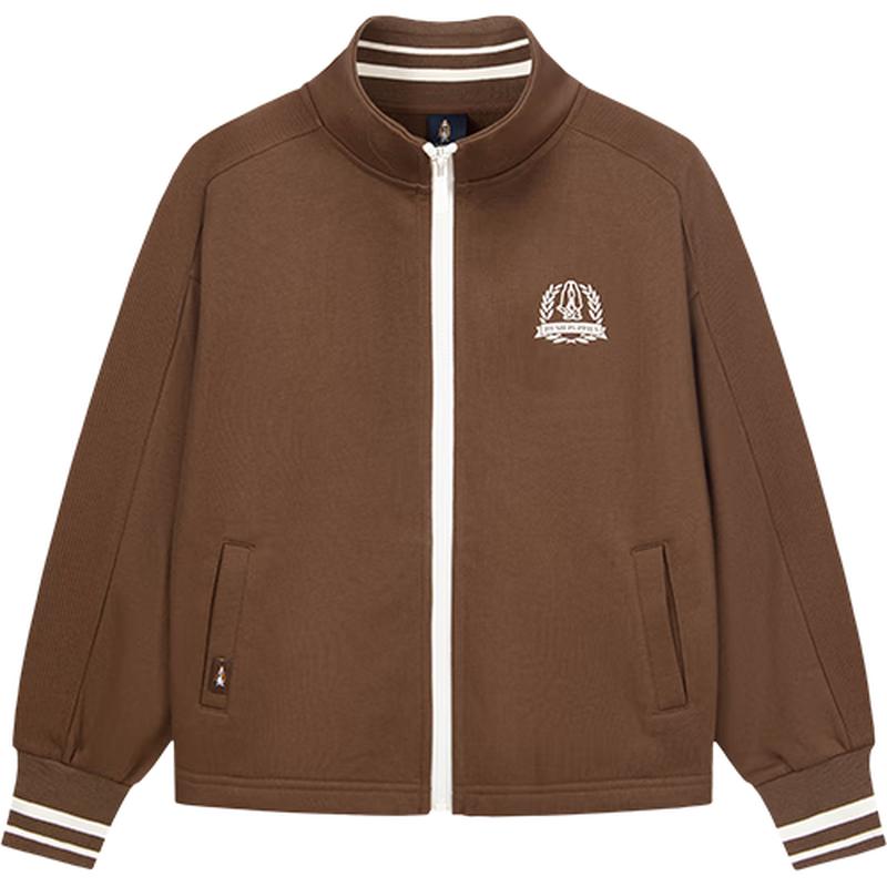 Hush Puppies Girls  Fall Retro Sporty Stand Collar Knit Jacket 150