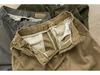 American Retro Khaki Cargo Shorts - Mid-Length, Elastic Waist, Casual Drawstring, Trendy Men's Summer Pants