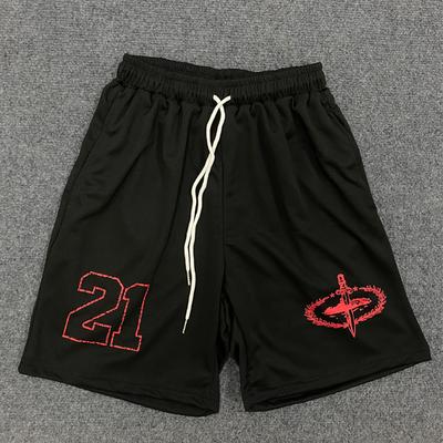 European and American Y2K Spring/Summer Solid Color Casual Digital Geometric Printed Shorts