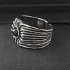 Ring European and American Style Versatile Retro Inlaid Black Agate Abstract Jewelry Ring for Men and Women