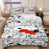 1PC Snoopy Pattern Bedding Quilt Set Quilt Cover Pillowcase Home Decoration Birthday Gift (1 * Duvet Cover + 2 * Pillowcase, Without Core)