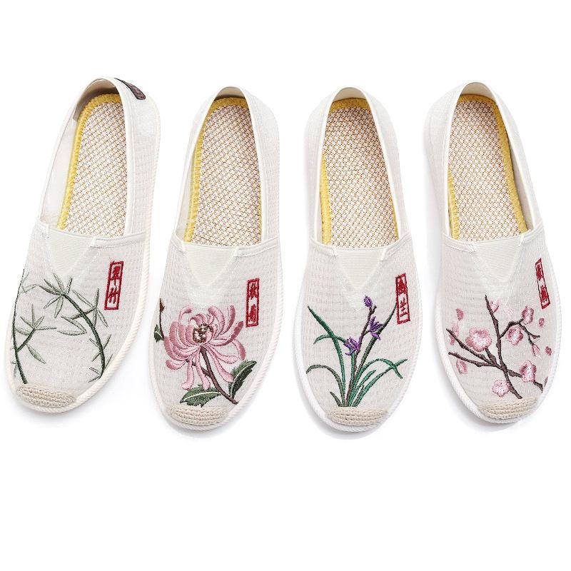 Spring and summer new cloth shoes women's mesh shoes non-slip soft sole comfortable and wear-resistant