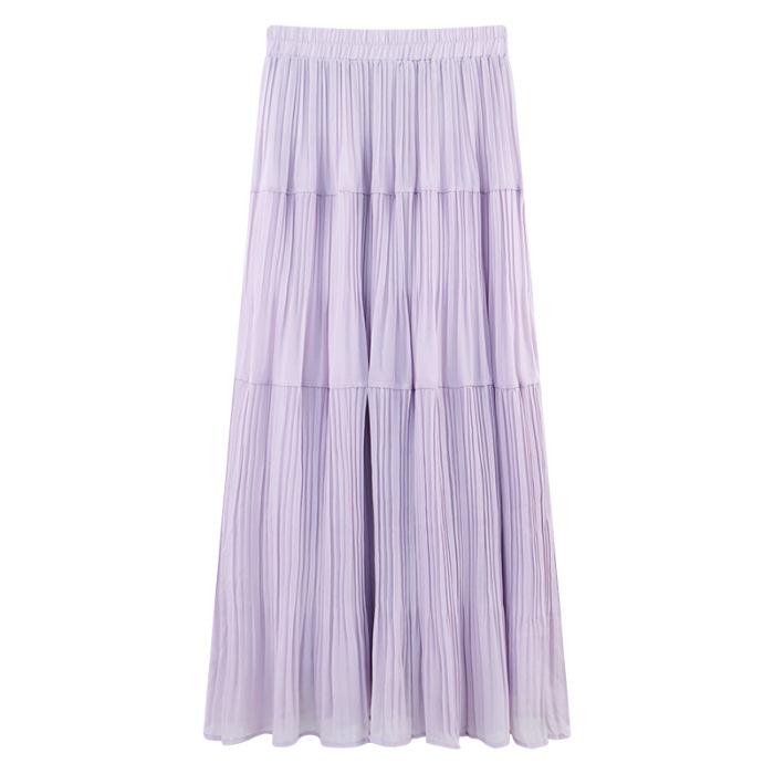 Wisteria Garden, skirt girl spring and summer thin long A-shaped skirt temperament fairy purple skirt