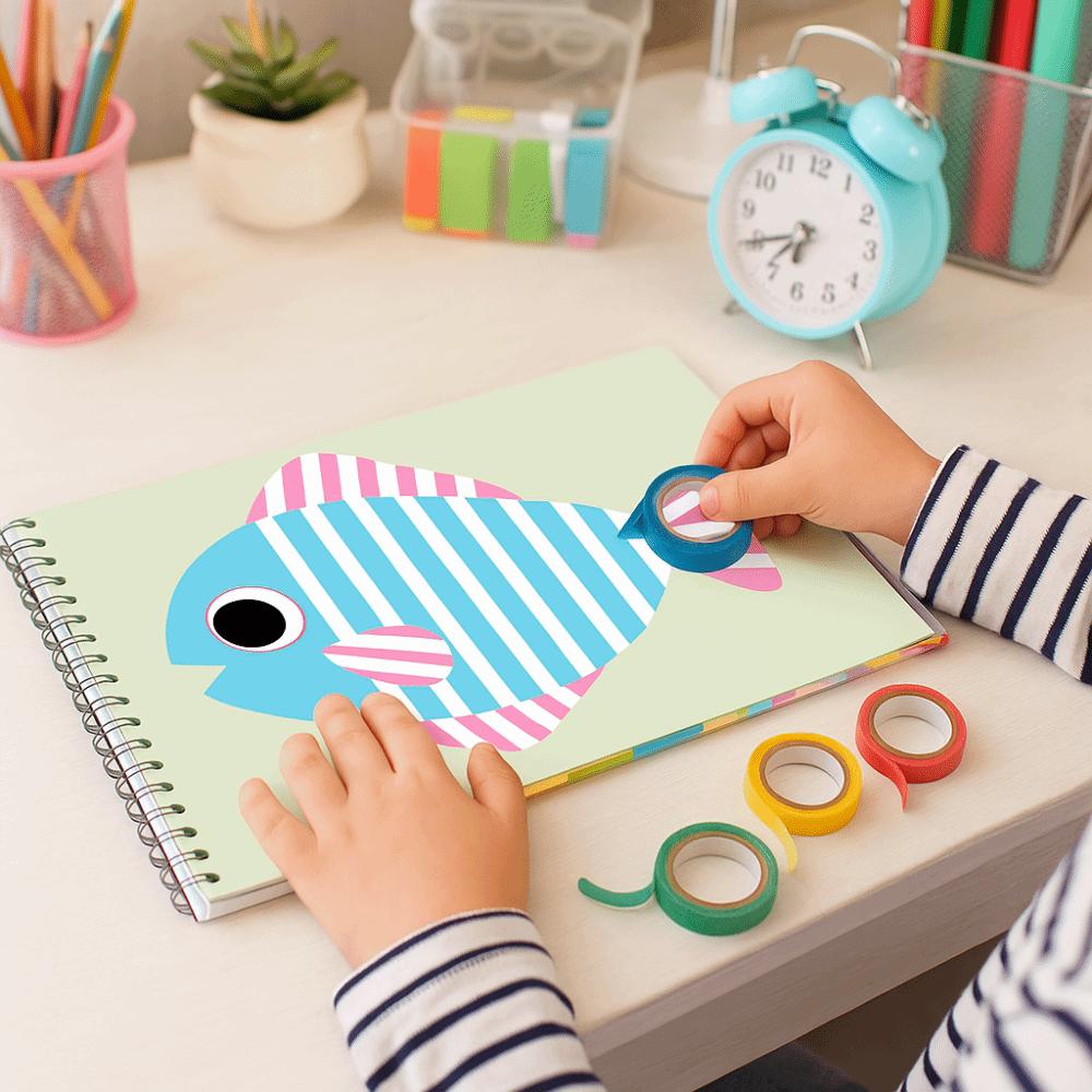 Handmade Material Cartoon DIY Set Educational Tape Coloring Toy  Creative Play