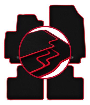 Velour Floor Mats with Red Edge For: Renault Arkana Crossover (2021-)