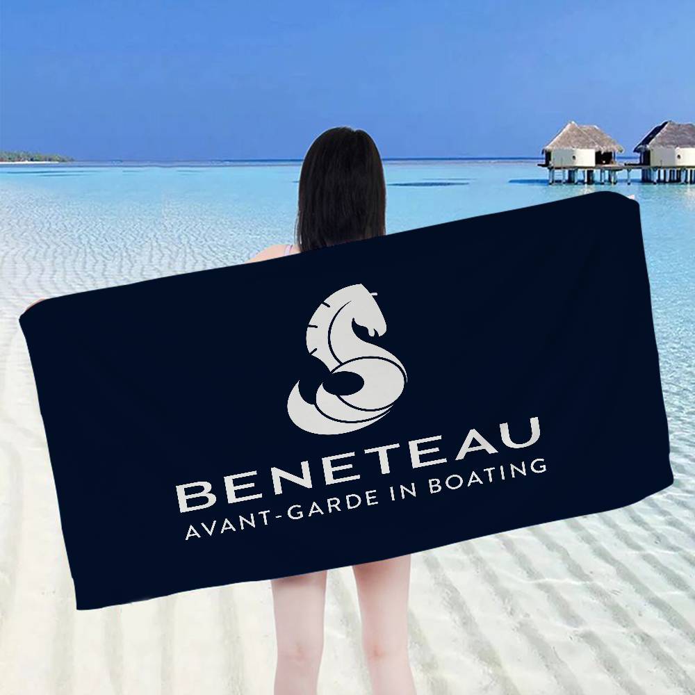 B-BENETEAUS Logo Beach Towel Colorful Bath Towels for Girl Microfiber Quick Dry Sand Free Beach Yoga Spa Gym Pool