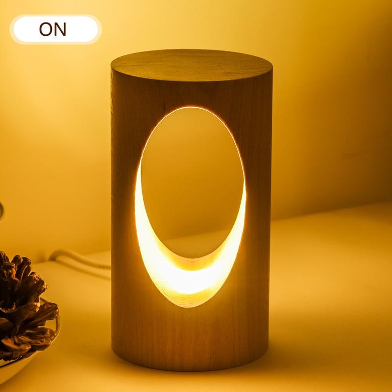 Wooden LED Desk Lamp, Night Light, Dimmed LED Lighting, Creative Table Lamp