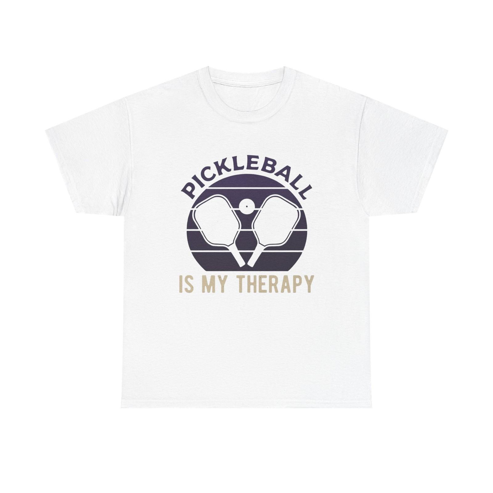 Pickleball Is My Therapy Purple Graphic T Shirt Cotton Tee Apparel New XL