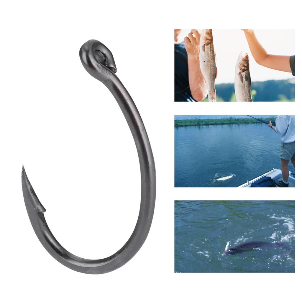 30 Pezzi Amo da Pesca in Acciaio al Carbonio Perforato Affilato con Ardiglione per Pesca in Mare (10 #)