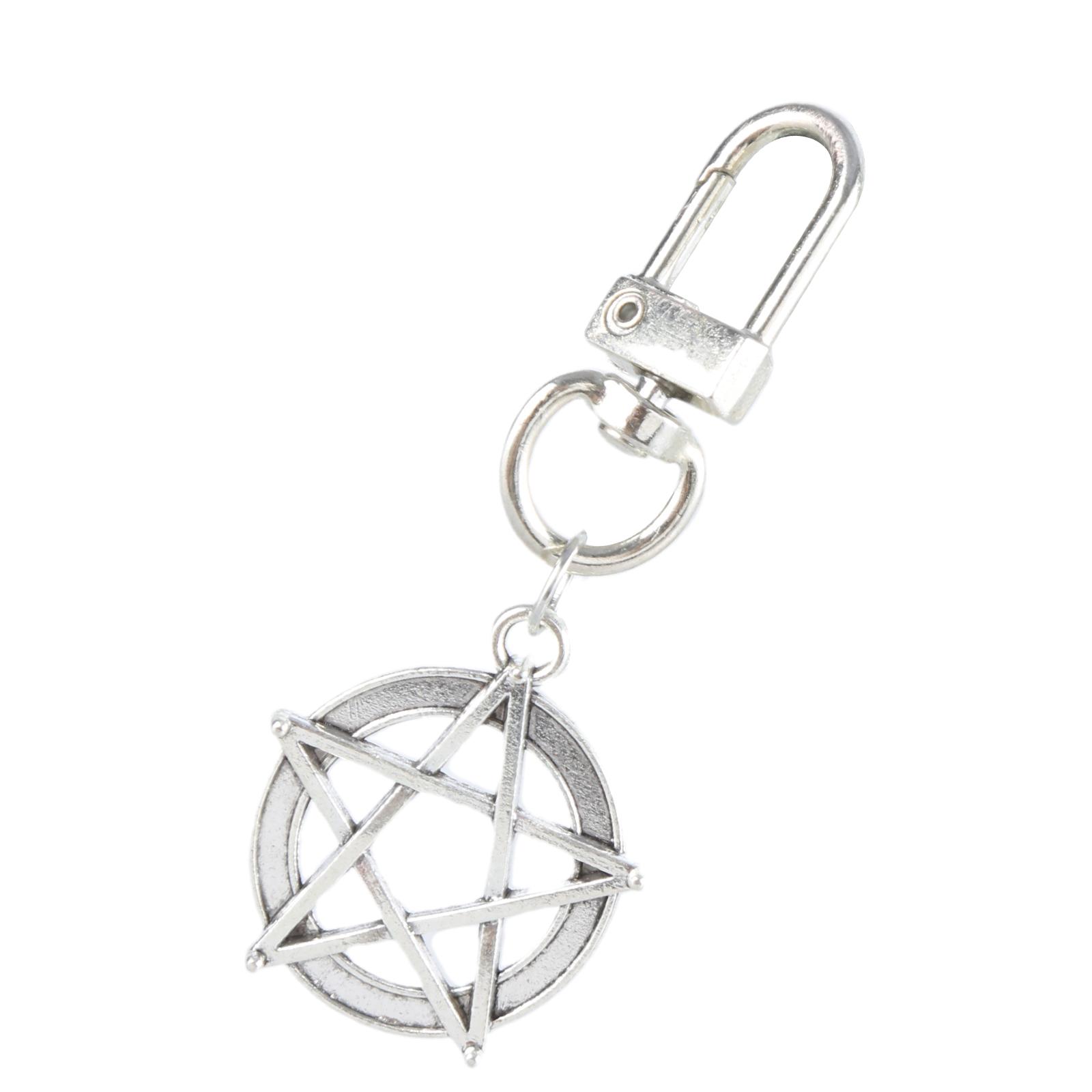 

Fashionable Vintage Hollow Star Keychain Sturdy Alloy Keyring Fashion Key Holder Portable for Travel Accessories серебряный