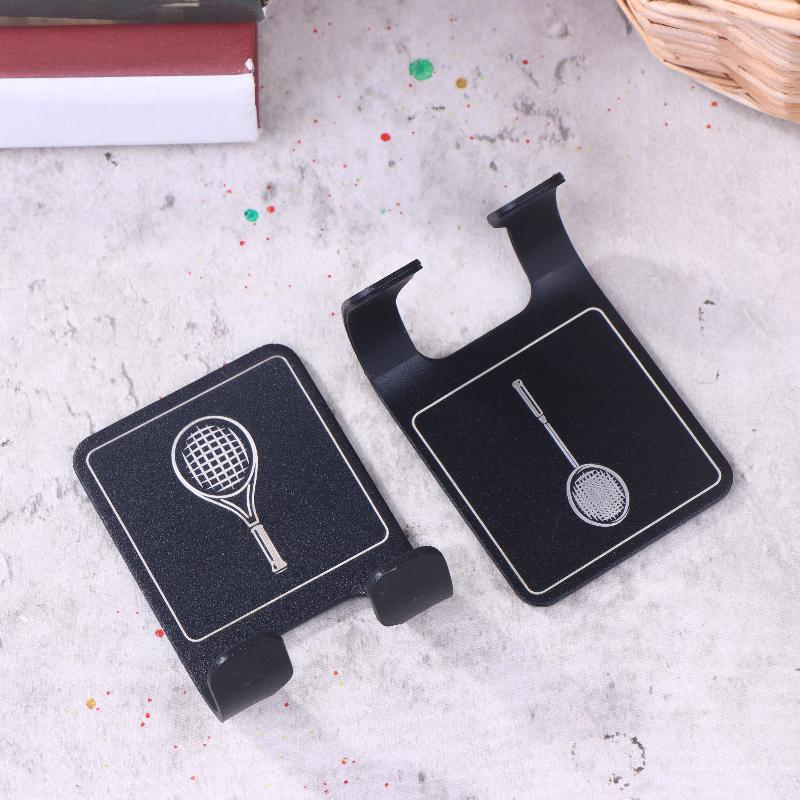Universal Tennis Racket Wall Mounted Racket Rack Vertical Display Stand Stainless Steel Wall Hook Badminton Racket Holder