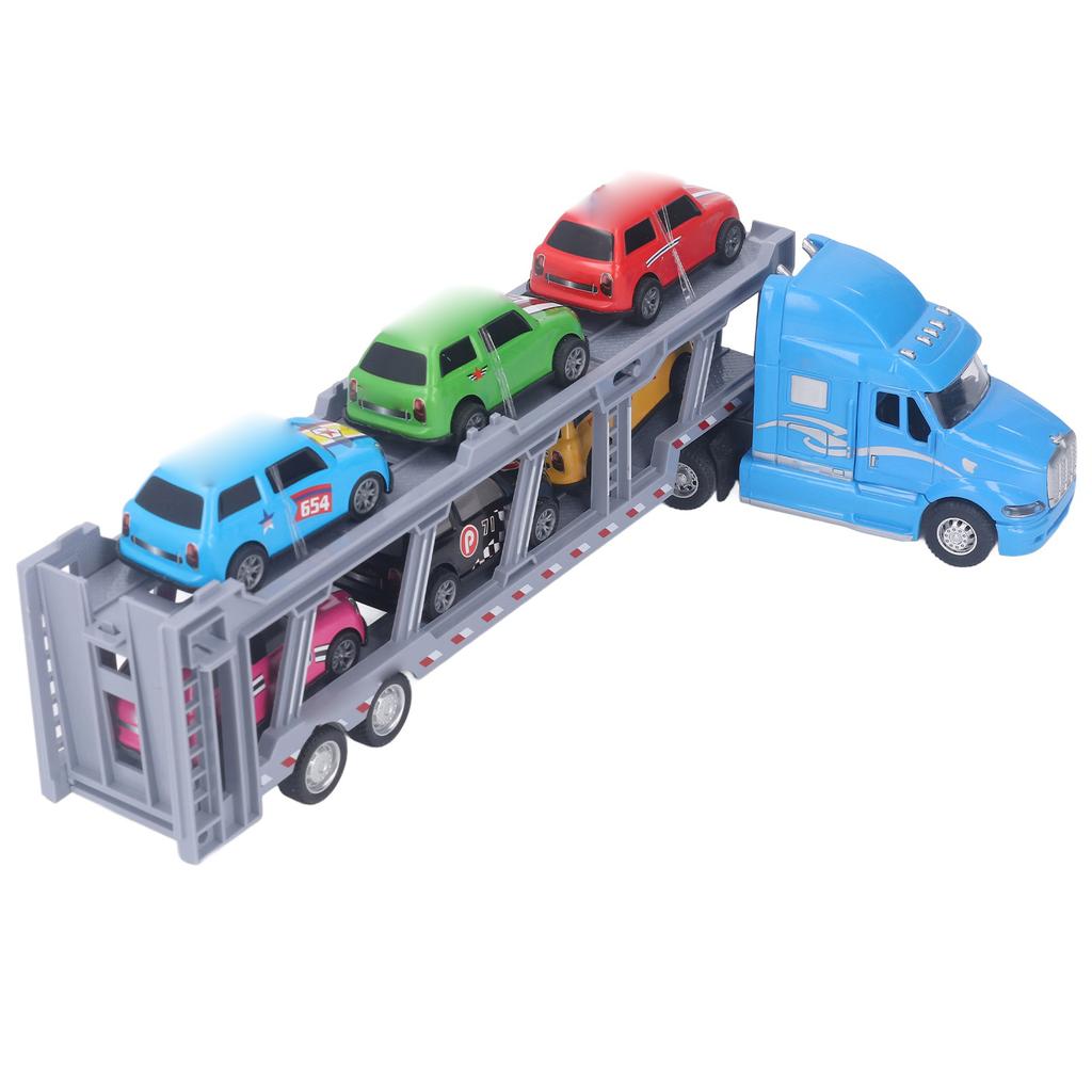 Transport Truck Toy 1/48 Scale Simulation Pull Back Collectible Cars Carrier Truck Set for Boys