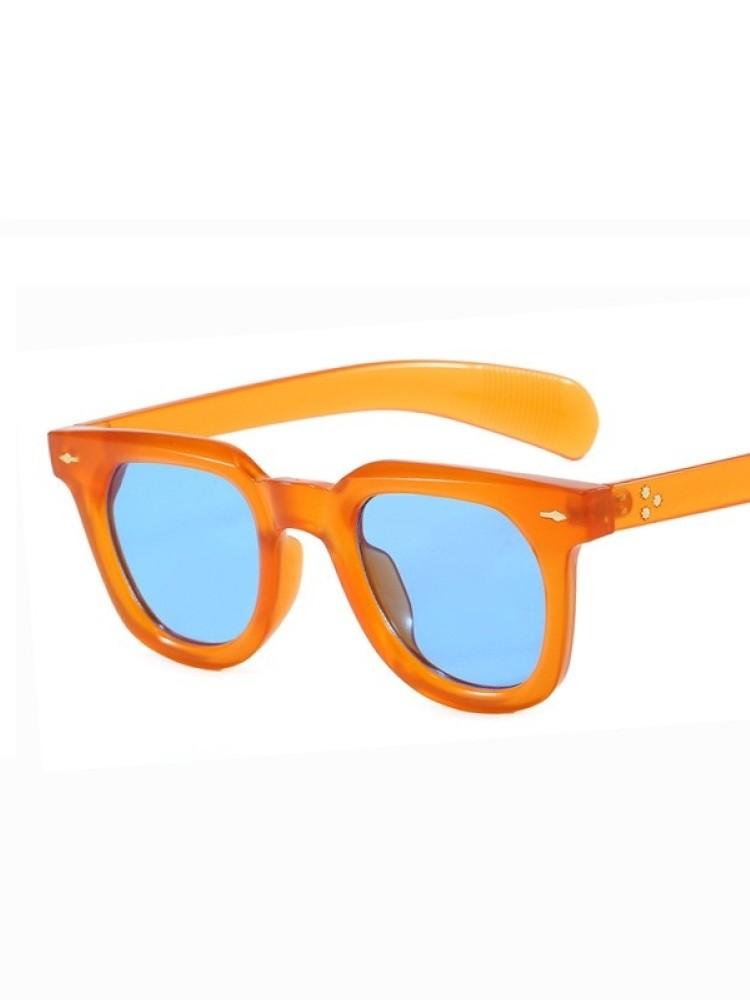 Vintage Square Sunglasses Men Women Fashion Brand Sunshade Glasses Oversized Rivets Rectangle Glasses Driving Eyewear Uv400