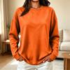 Damen Oversized Pullover mit Rundhalsausschnitt Lockerer Schnitt Lässiges Pulloveroberteil für Frühling und Herbst