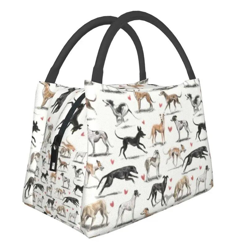 

Сумка для обеда с цветочным узором для собак итальянской борзой для женщин, многоразовая, для собак борзой, уиппетов, термосумка для обеда на работу, пикник 28x17x16CM коричневый