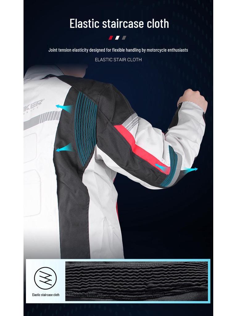 Vattentät motorcykeloverall för alla säsonger: Andningsbar, Högelastisk, Fallskyddande Åkutrustning med Jacka