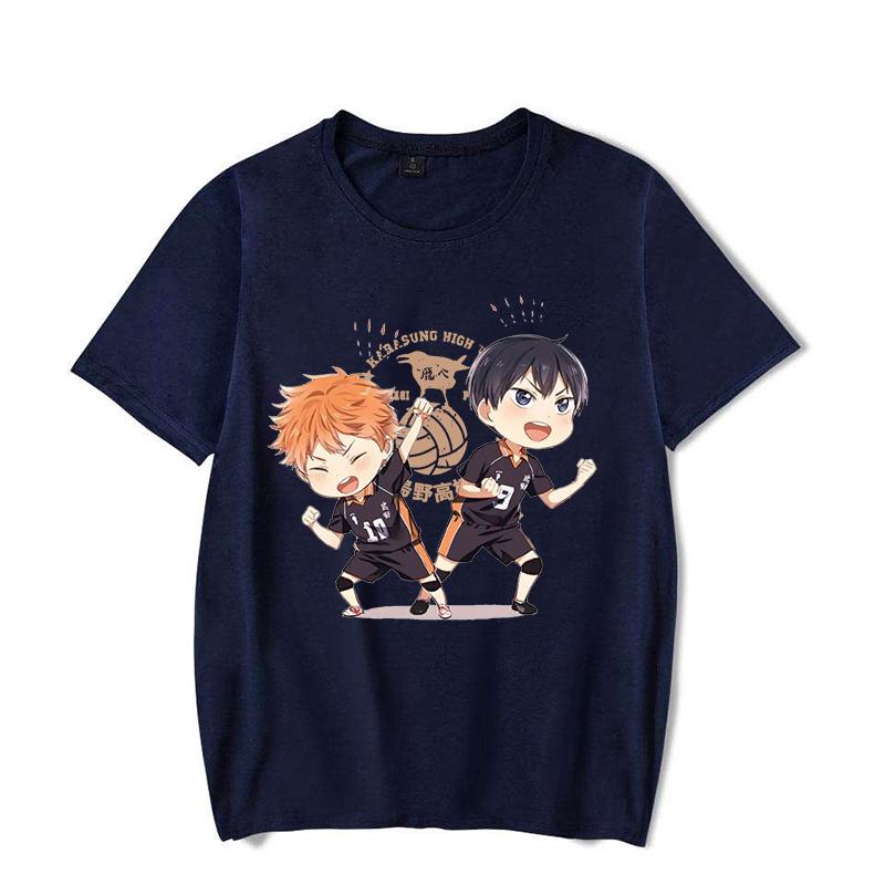 Hot Hinata Shoyo Tobio Kageyama Cartoon Print Short Sleeve T Shirts Women Casual Shirts Summer Women's Men's Crew Neck T-shirt