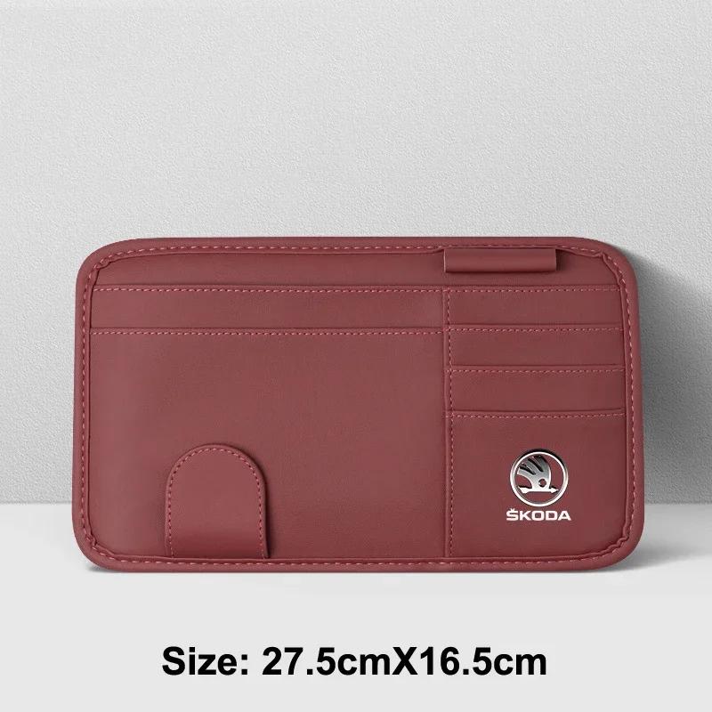 HLLQ9 Car Sun Visor Glasses Box Sunglasses Clip Card Ticket Holder for Skoda Fabia Kamiq Yeti Octavia Superb Kodiaq Karoq Rapid Scala