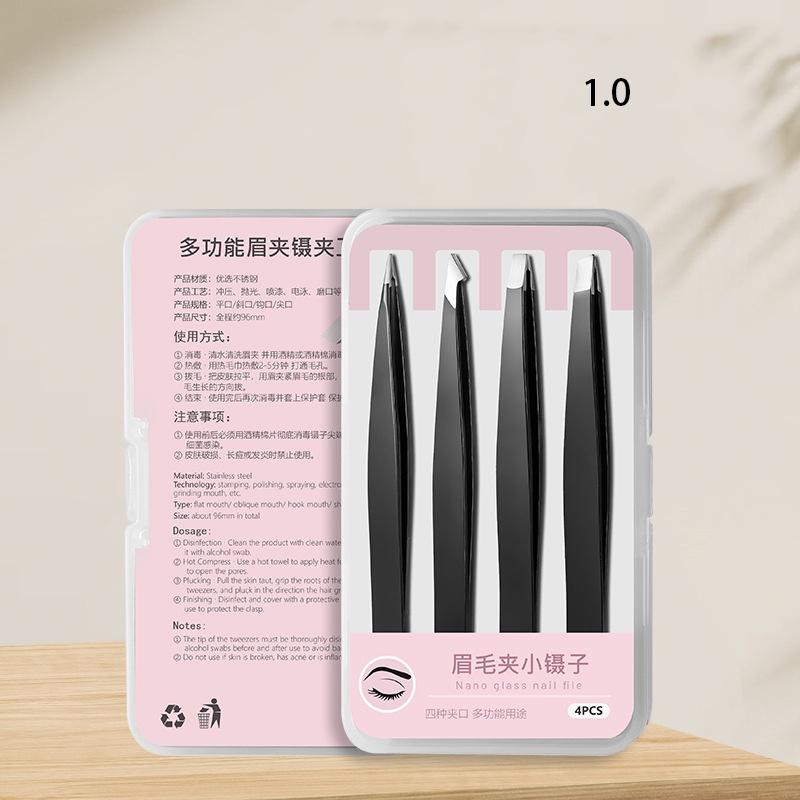 Eyebrow Tweezers Set 4 Pcs/Set Stainless Steel Precision Eyebrow Tweezers Professional Makeup Tools For Women & Girls Gift
