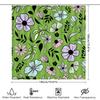 Bright Floral Shower Curtain Green Boho Decor Modern Bathroom Accents