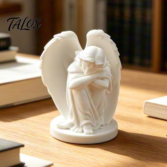 Sleeping Angel Ornament 3D Printed Ornament, Minimalist Figurine Desktop Miniature Decor, Aesthetic Sculpture for Home Office Shelves Decorations