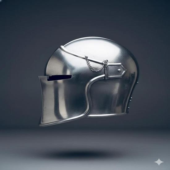 Full-Face Barbuta Helmet Handcrafted Italian Steel Armor for Historical Reenactment Cosplay