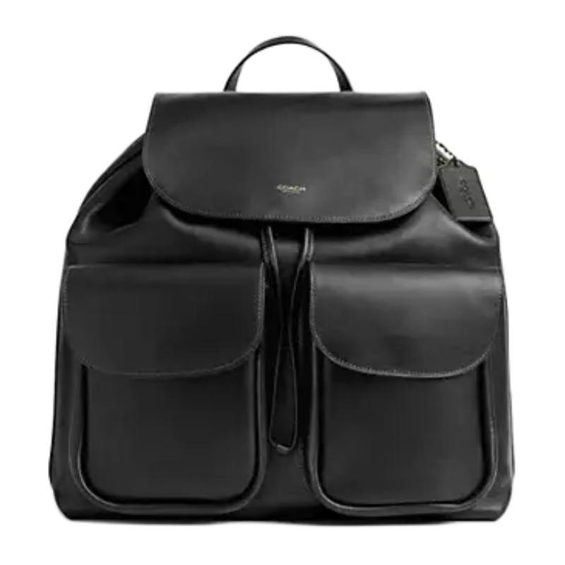COACH Crosby 36 Logo Adjustable Strap Calf Leather Backpack Large Women's Black