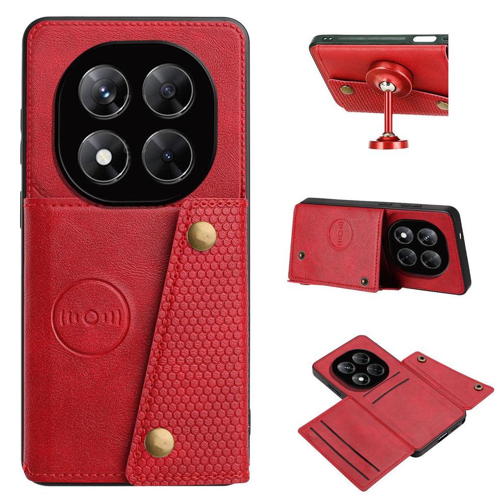 PU Leather Wallet Phone Case for Xiaomi Redmi Note 14 Pro+,14 Pro,POCO X7 5G Card Slots Dual Metal Button Shockproof Full‑Body Cover