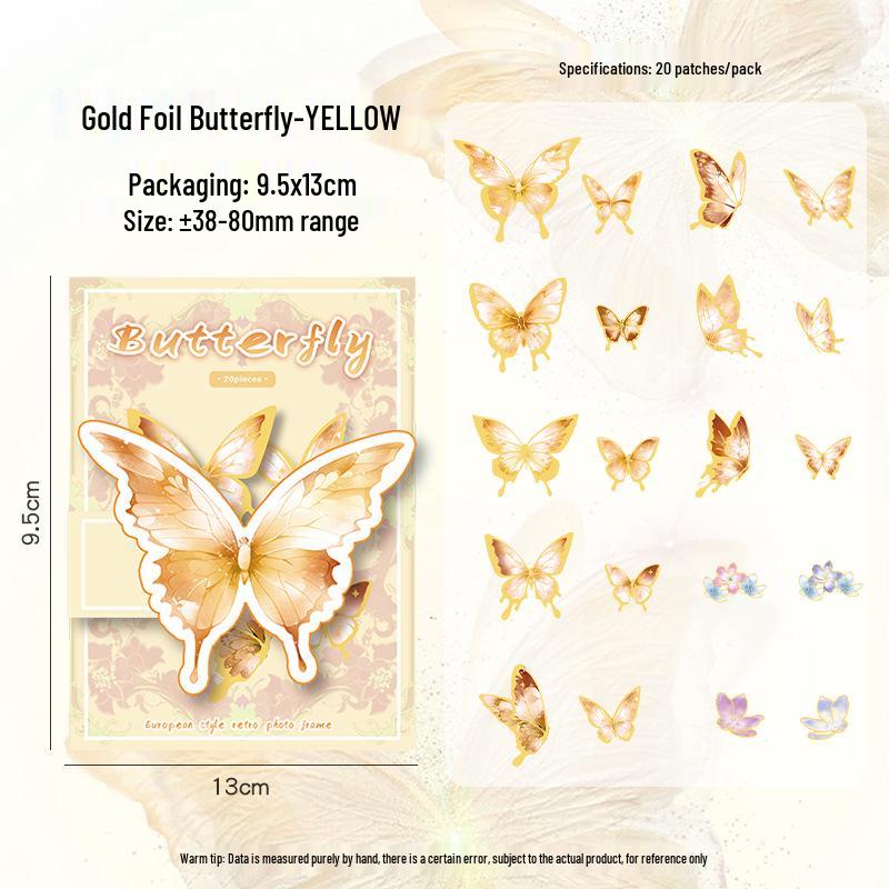 Dazzling 3D Laser Butterfly PET Sticker Pack for DIY Journal Decoration