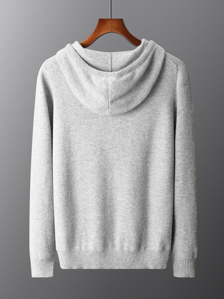 Men's Thick Wool Knit Pullover Hoodie - Autumn/Winter Collection