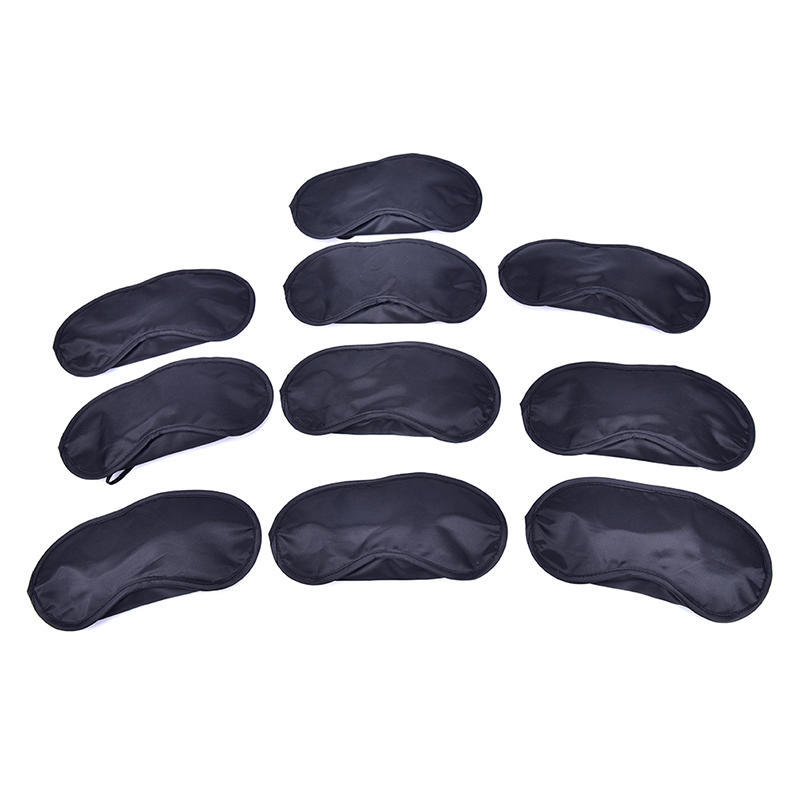 10Pcs Eye Mask Shade Cover Blindfold Night Sleeping Black New,