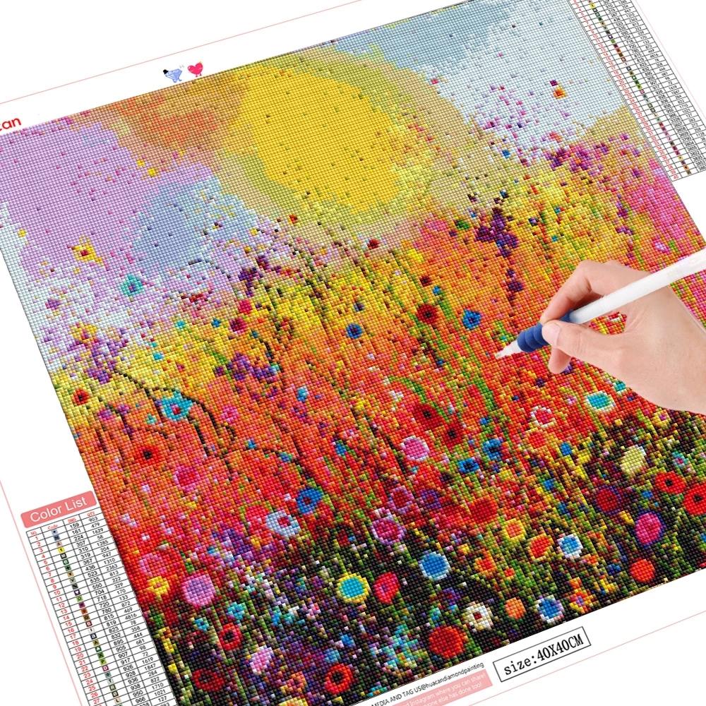 

HUACAN полная квадратная/круглая алмазная живопись цветок Алмазная вышивка мозаика распродажа украшение дома ремесленный комплект Full Square 20*20 cm