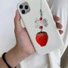 Handmade Strawberry Beaded Phone Charm Stylish Acrylic Strawberry Pendant for Cellphone and Keychain Decoration Charm