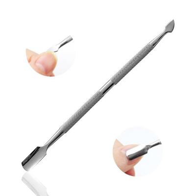Doppelendiger Nagelhautschieber aus Edelstahl, abgestorbene Haut, Push-Entferner für Pediküre, Maniküre, Nagelkunst-Reiniger, Pflegewerkzeug, Unisex