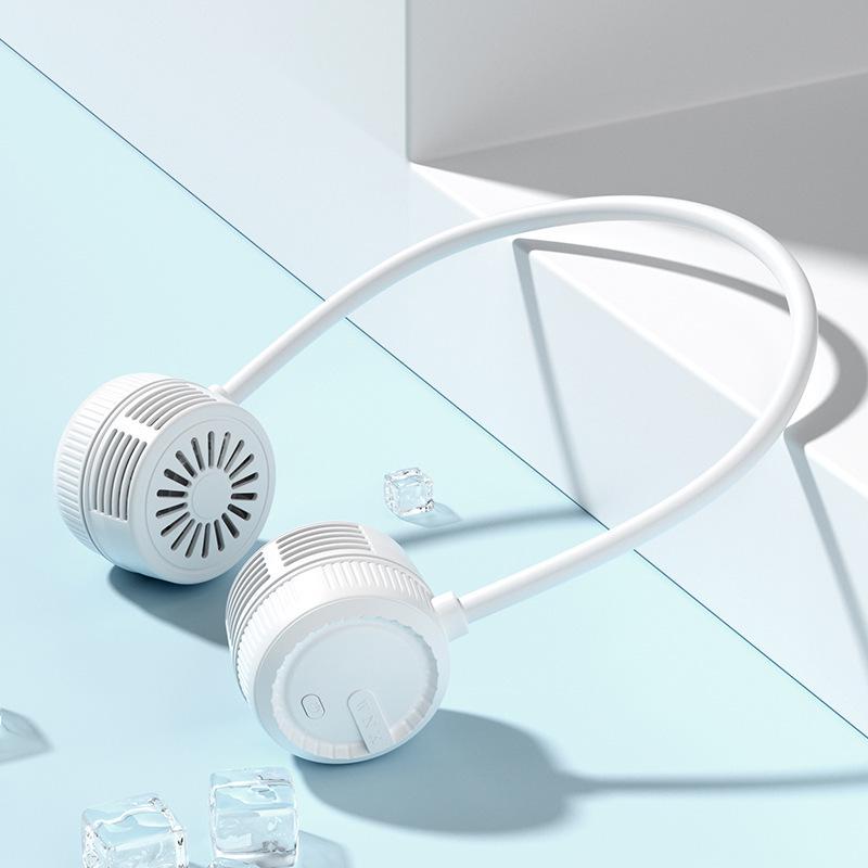 Portable USB Neck Fan: Silent, Leafless, Foldable, Mini Pocket Device for Outdoor Use