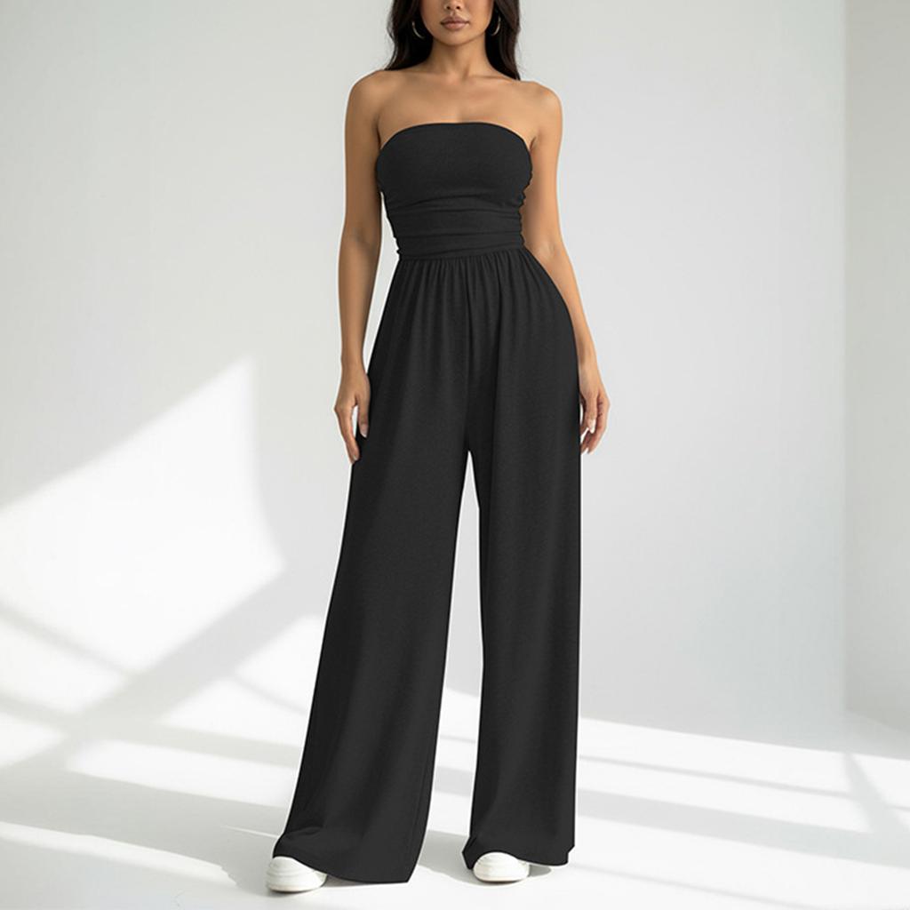 Damen Sexy Trägertop Elastisch Locker Weit, Bein Jumpsuit