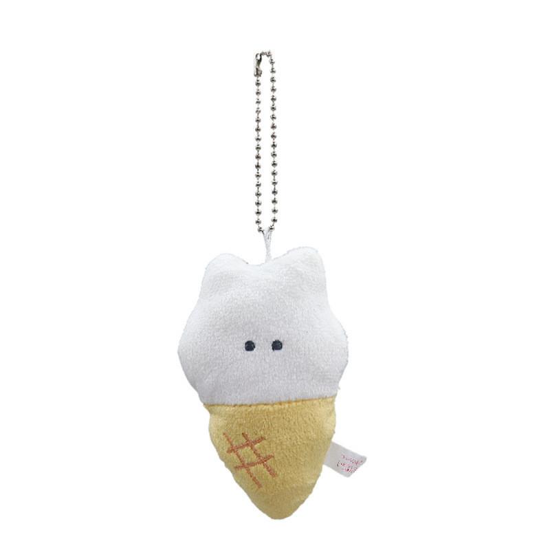 

Cute Strawberry Ice Cream Plush Toy Bag Charm Gift For Girls White Rabbit Cone White