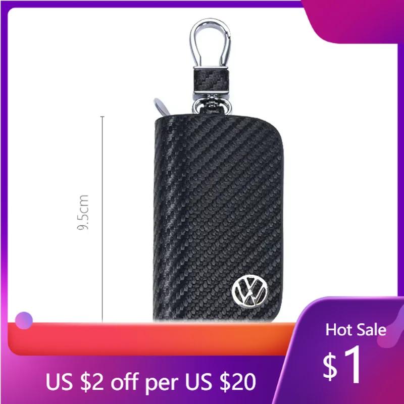 

2025 Hot Leather Car Key Cover Holder Keychain Case For Volkswagen Sharan Golf Passat Jetta Touareg Tiguan Polo Scirocco MK5 Acc