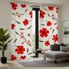 Gorgeous Style Red Floral Print Curtains Polyester Fabric Suitable Bedroom Living Room Decoration Curtain Made Of Washable Ready