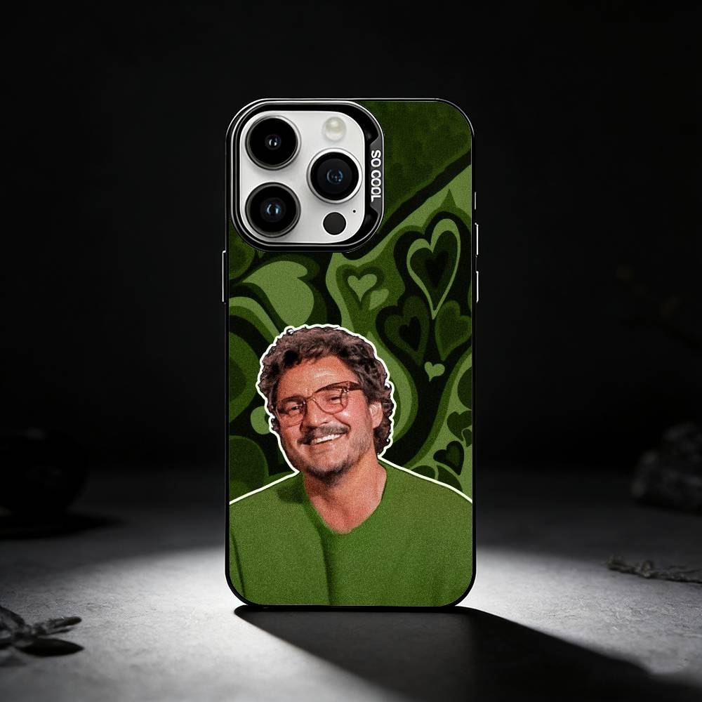Pedro Pascal Phone Case For iPhone 17,16,15,14,13,12,11 Plus,Pro Max,XS,Colored Silver Phone Case