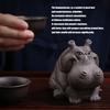 Elegant Zisha Teaware Accent Natural Mineral Clay Teas Companion Handmade Clay Hippos Figurine Ornament