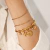 18K Gold Plated Stainless Steel Plain Bangle Starfish Conch Scallop DIY Accessories Titanium Steel Bracelet