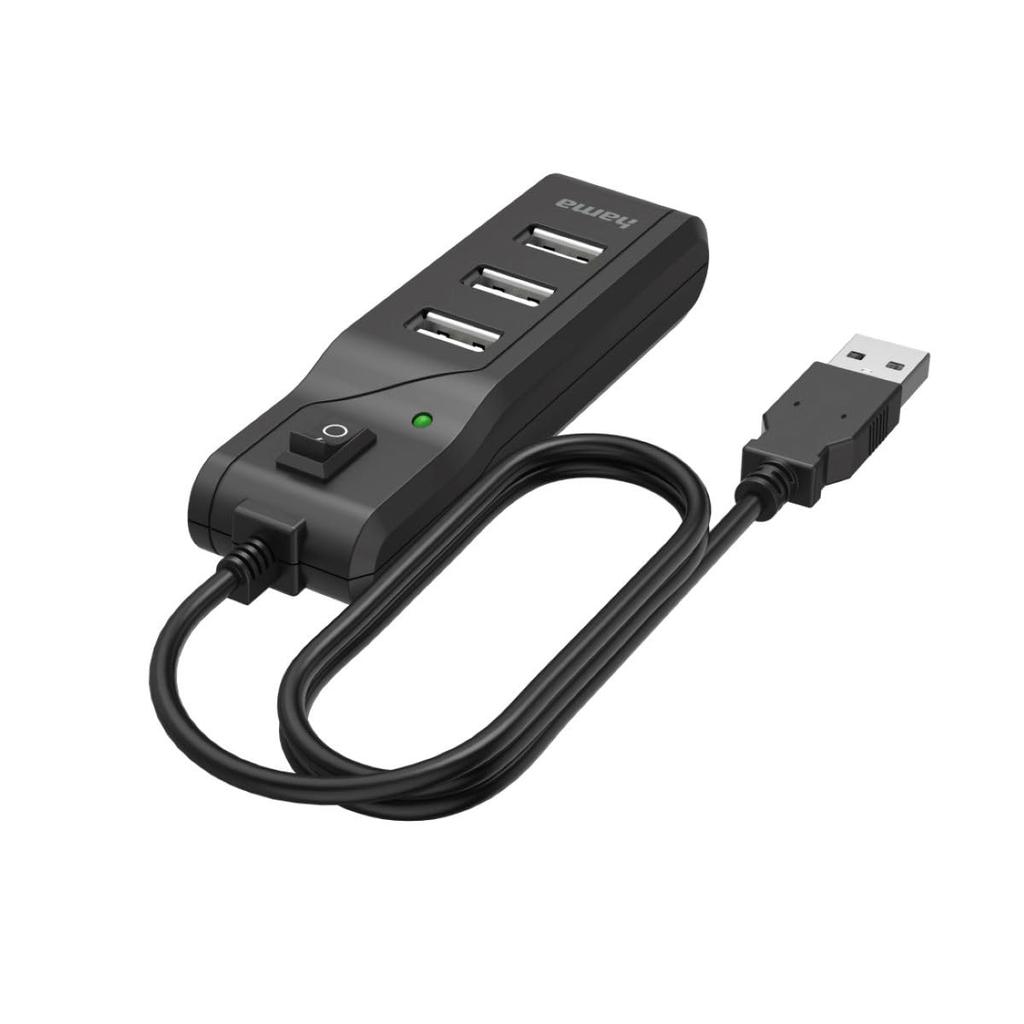 Hama Germany USB USB with Official Import 4-Port Hub, 2.0, 480Mbps, Switch,
